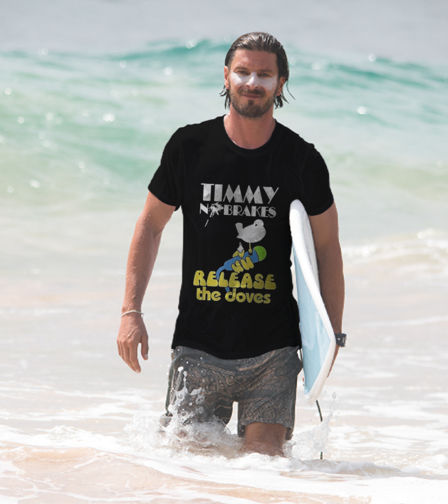 Timmy No Brakes Release The Doves Fun Colorful Design T-Shirt