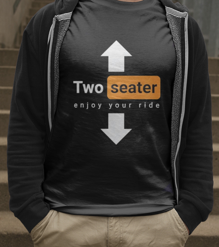 Two Seater Enjoy Your Ride Up Down Arrows T-Shirt