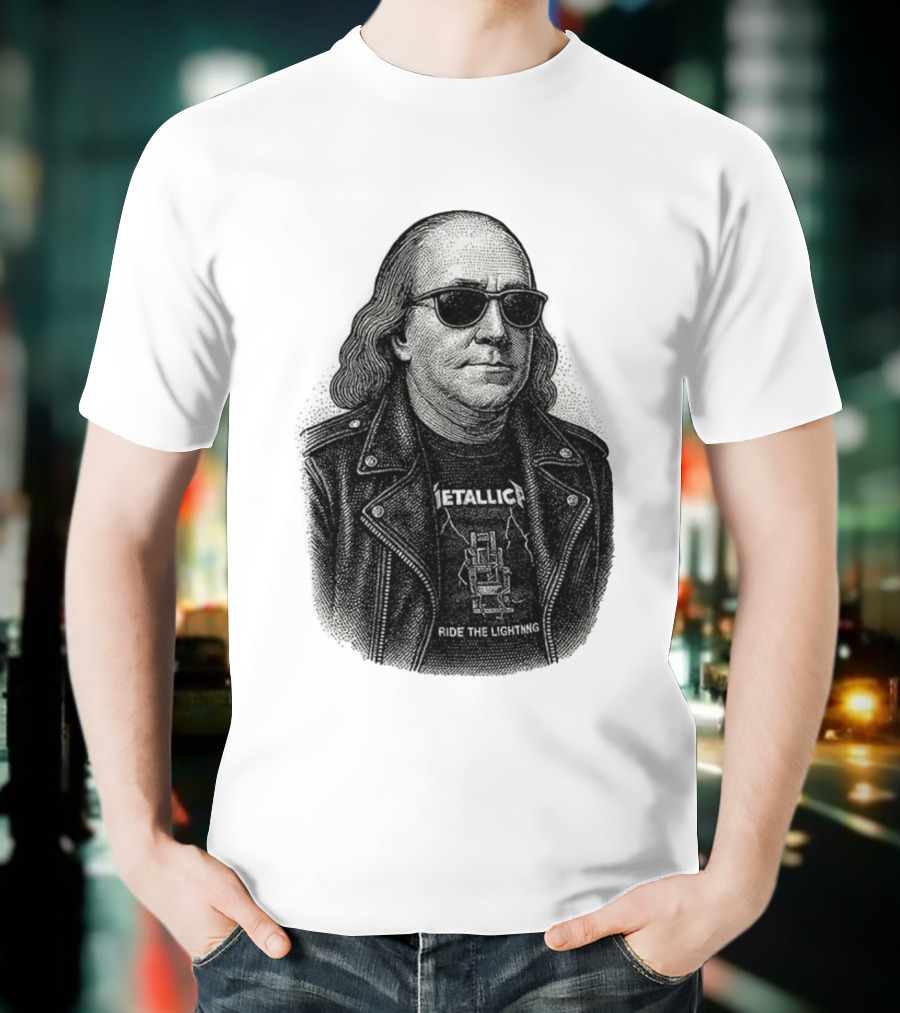 Ben Franklin Metallica Ride The Lightning T-Shirt