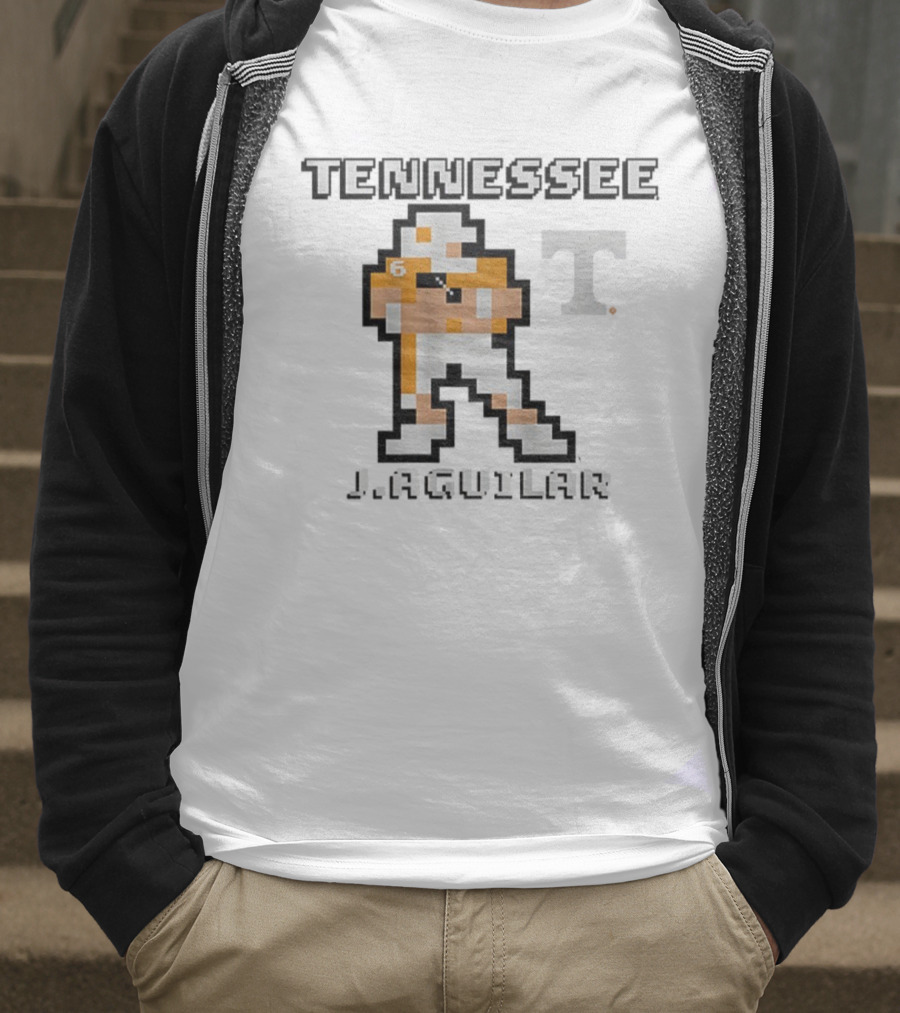 Tennessee Volunteers J. Aguilar Retro 8Bit Football 2025 T-Shirt