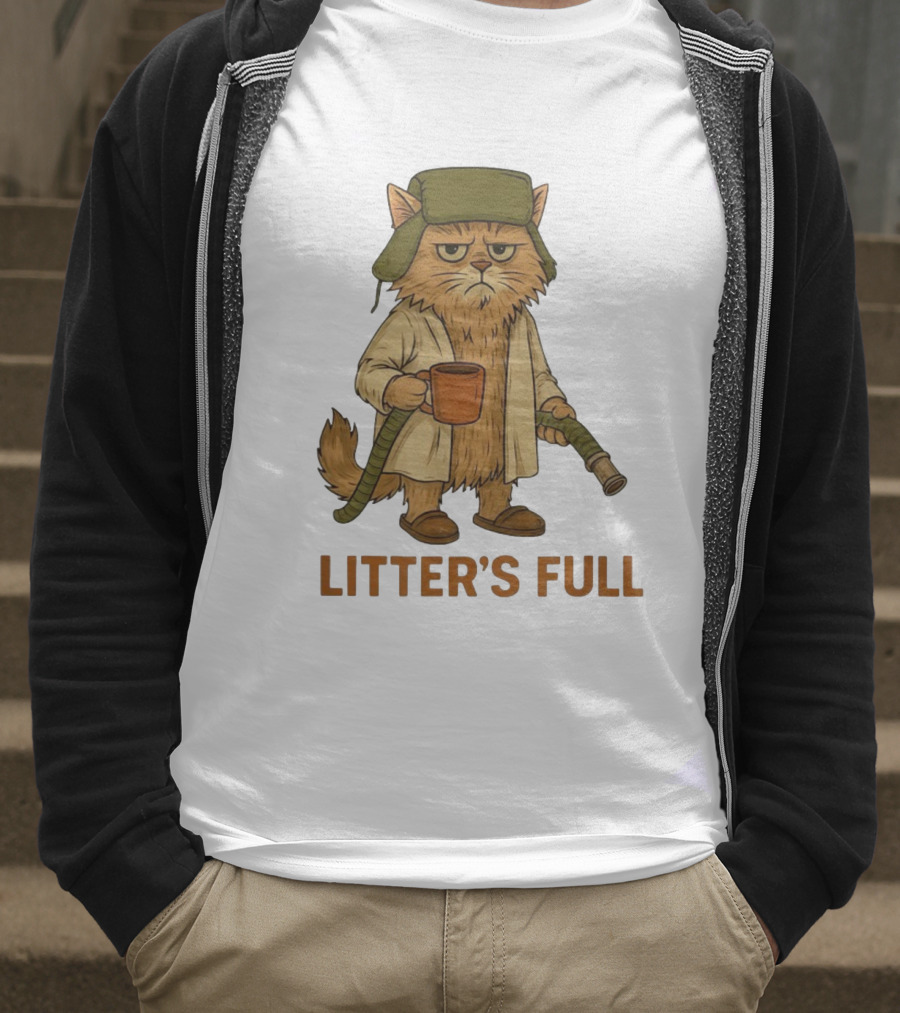 Litter’s Full Cat Coffee And Hose Hat T-Shirt