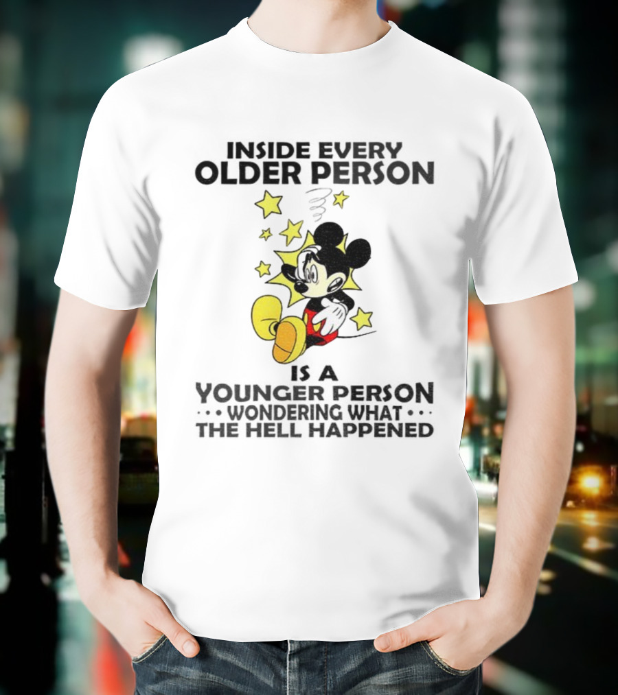 Mickey Younger Person Wondering What The Hell Happened Stars T-Shirt