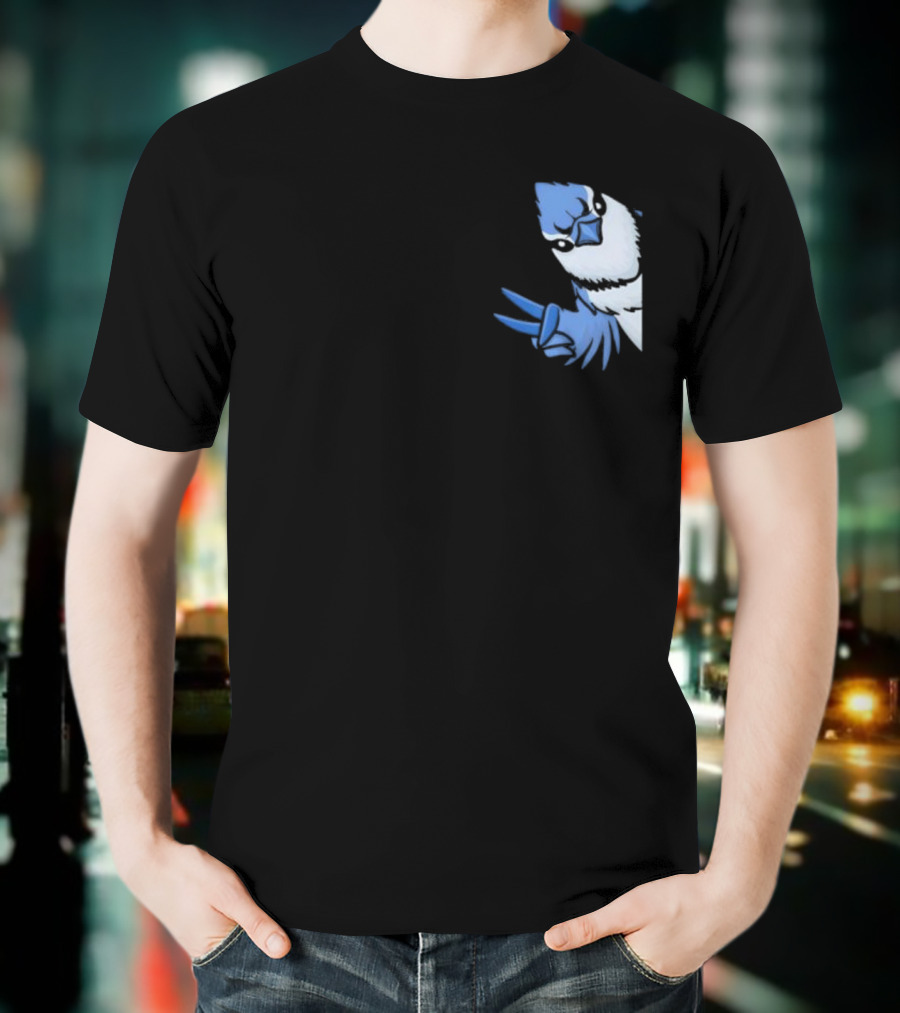 Blue Jay Cyanocitta Cristata Peace Gesture T-Shirt