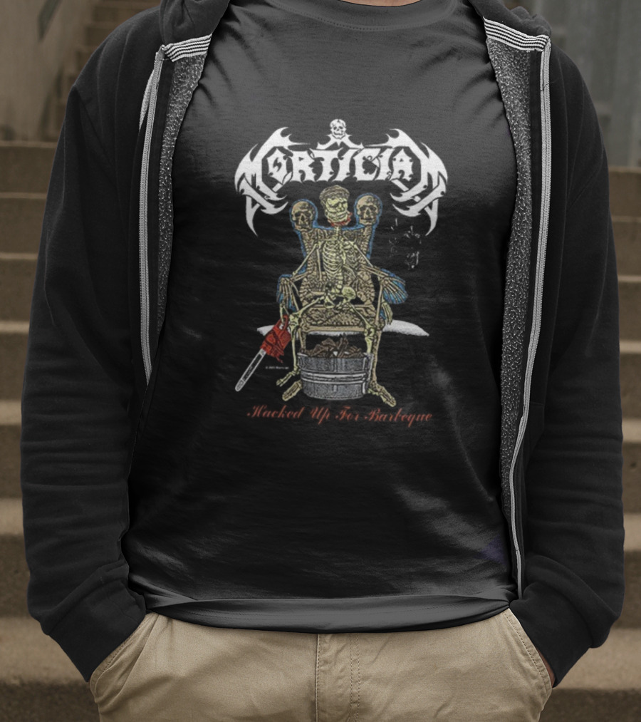 Corticia Skeleton Throne Barbeque Roasted Organs Shredded Skin Human Meat T-Shirt