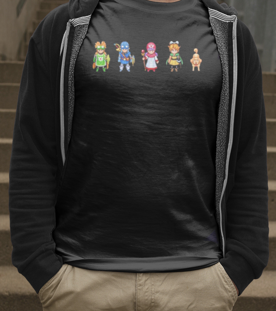 Dragon Quest I & II HD-2D Remake Pixel Heroes Iconic Game Characters T-Shirt