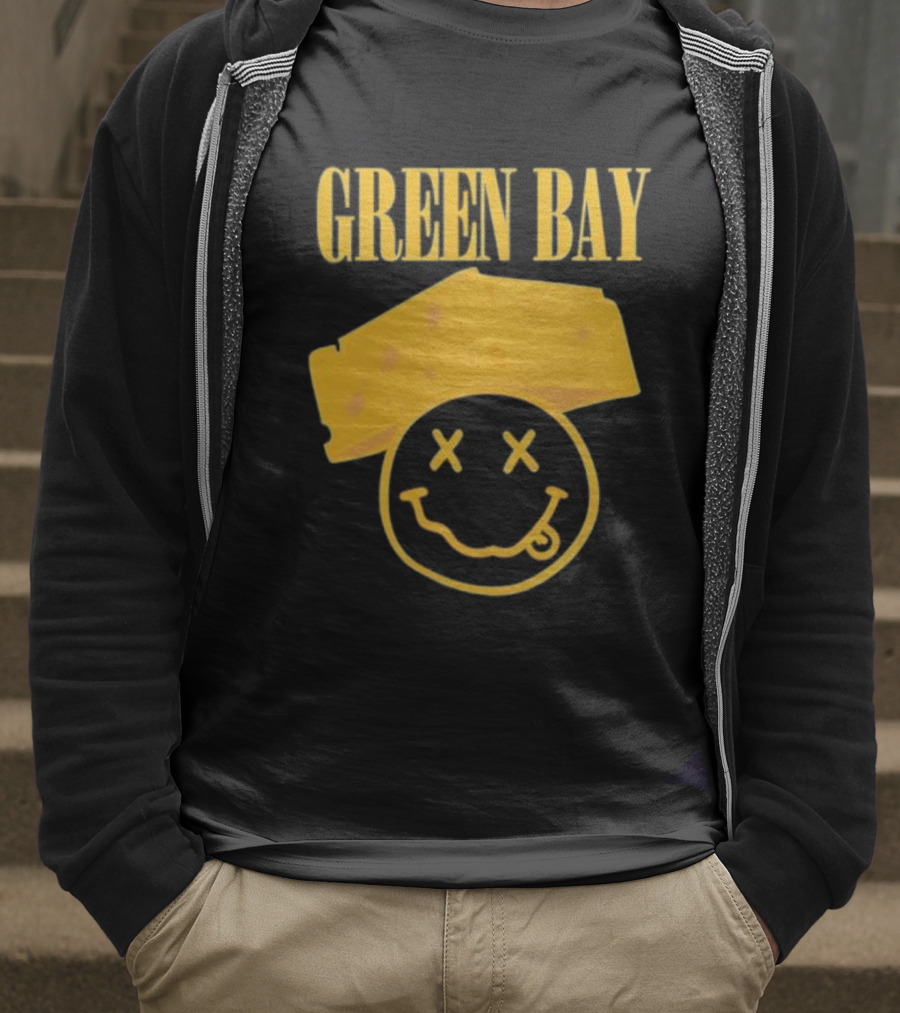 Green Bay Cheesehead Smiley Face T-Shirt