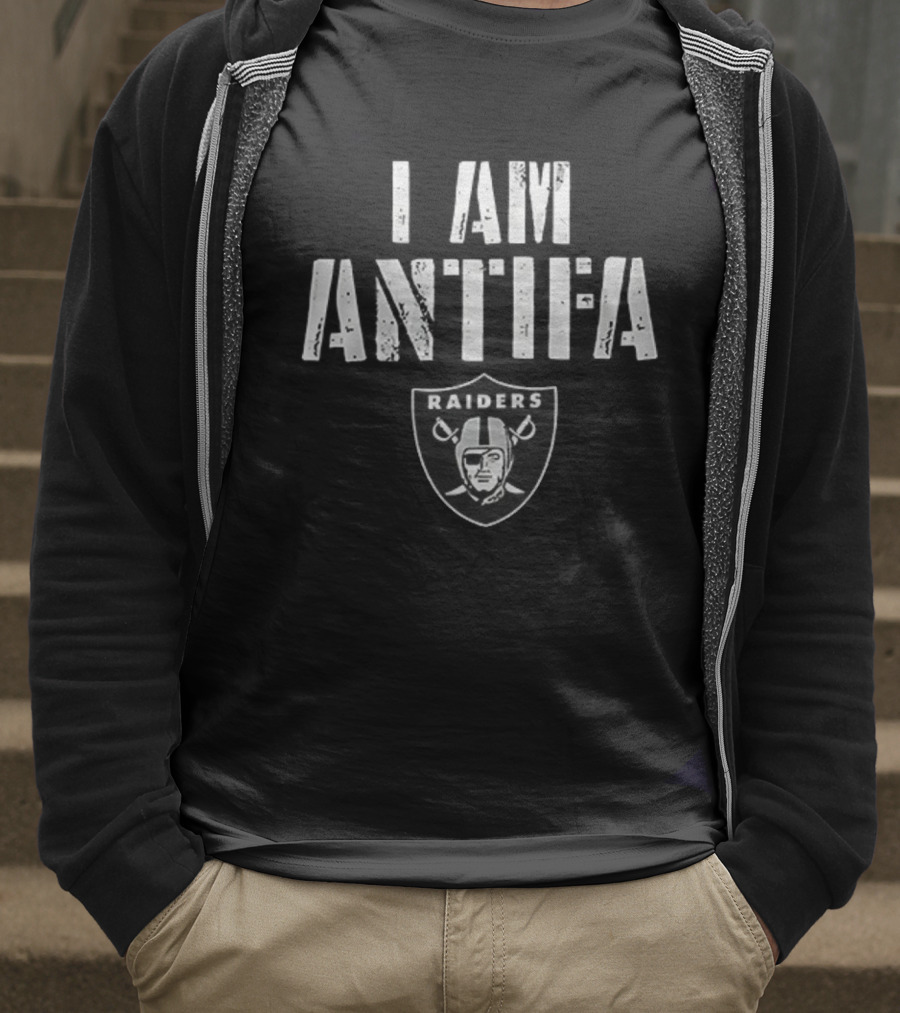 Las Vegas Raiders I Am Antifa Against Fascism T-Shirt