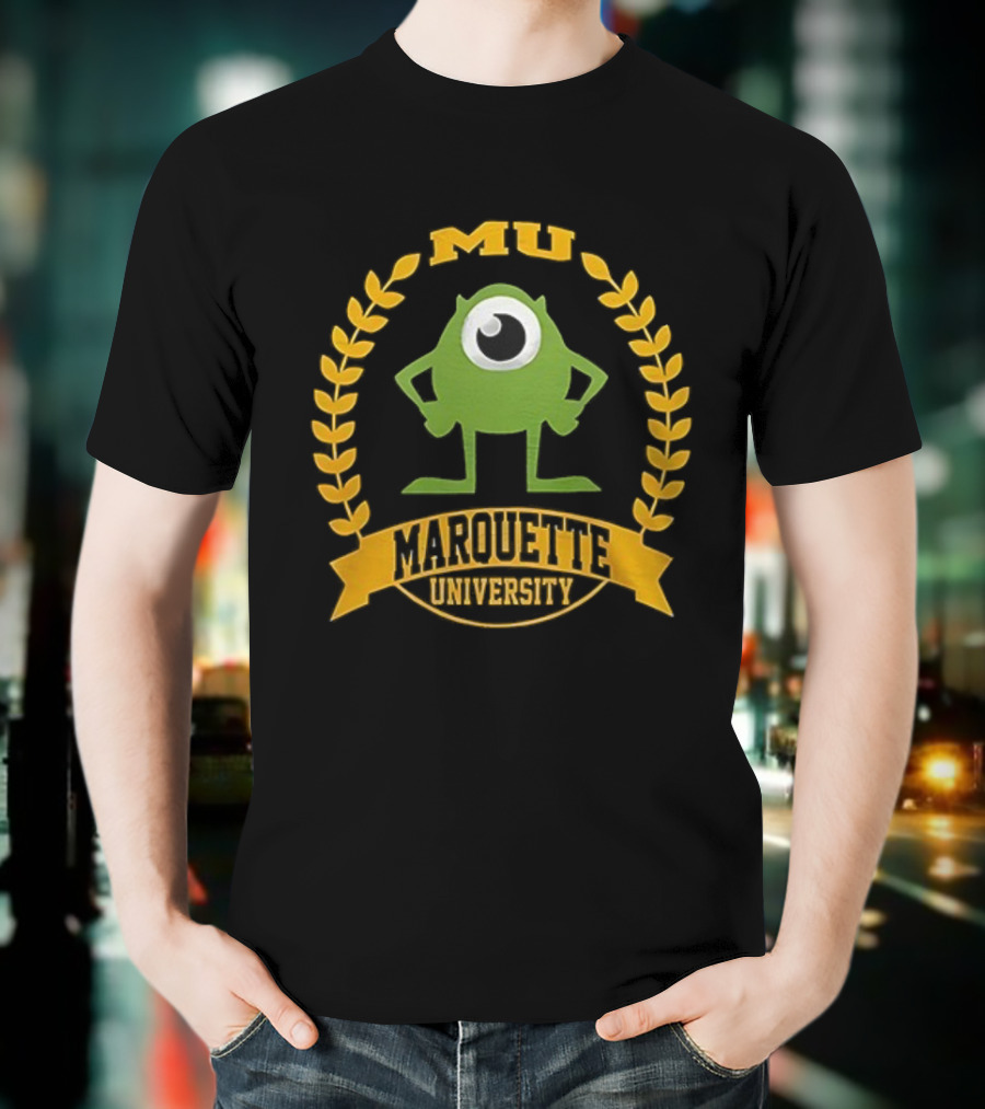 Marquette University Monsters University Collaboration Mike Wazowski Character Icon T-Shirt