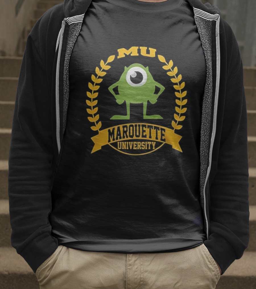 Marquette University Monsters University Collaboration Mike Wazowski Character Icon T-Shirt