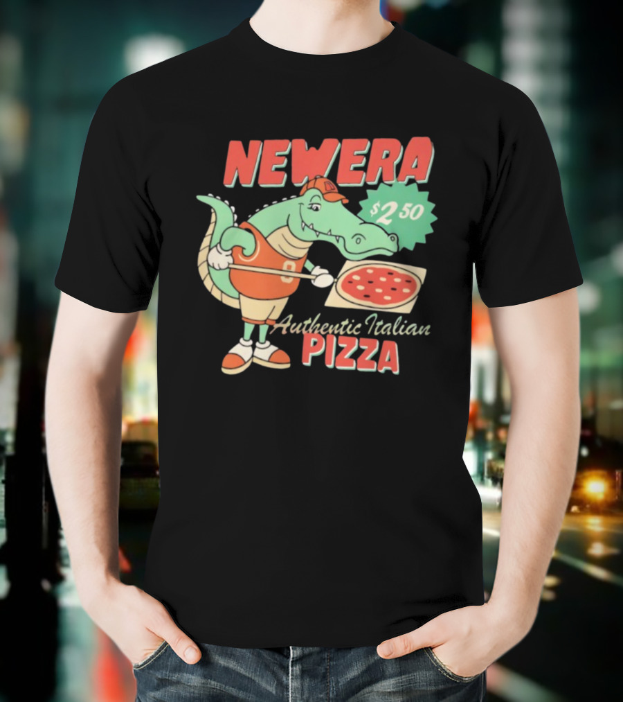 New Era Authentic Italian Pizza Crocodile Character $2.50 T-Shirt