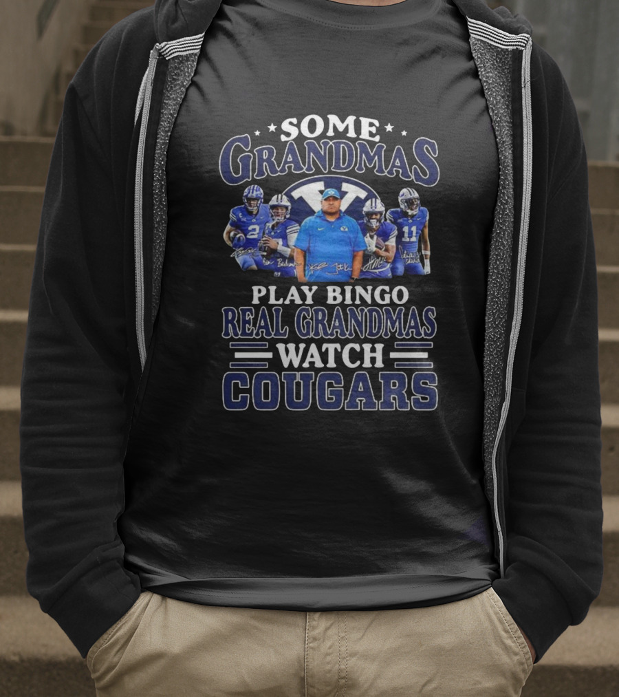 Some Grandmas Play Bingo Real Grandmas Cougars Football Signature T-Shirt