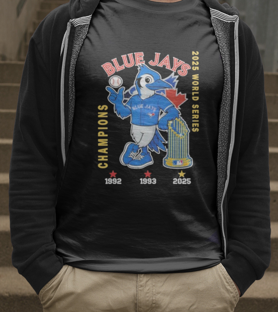 Toronto Blue Jays 2025 World Series Champions Mascot Trophy 1992 1993 T-Shirt