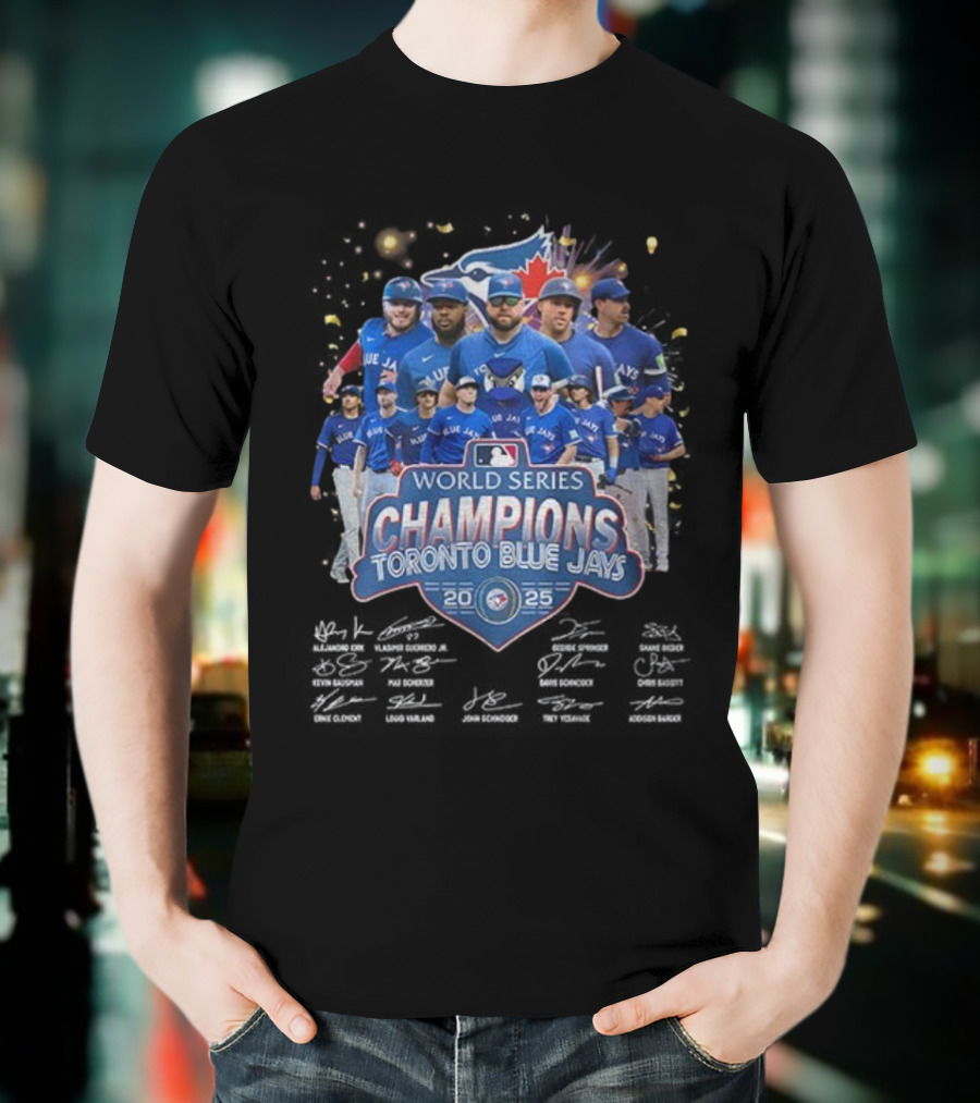 World Series Champions Toronto Blue Jays 2025 MLB Baseball Team Celebration T-Shirt