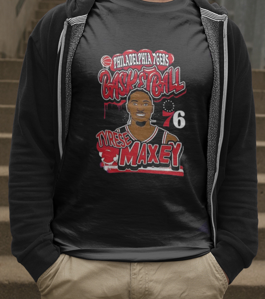 Philadelphia 76ers Basketball Tyrese Maxey 76 T-Shirt