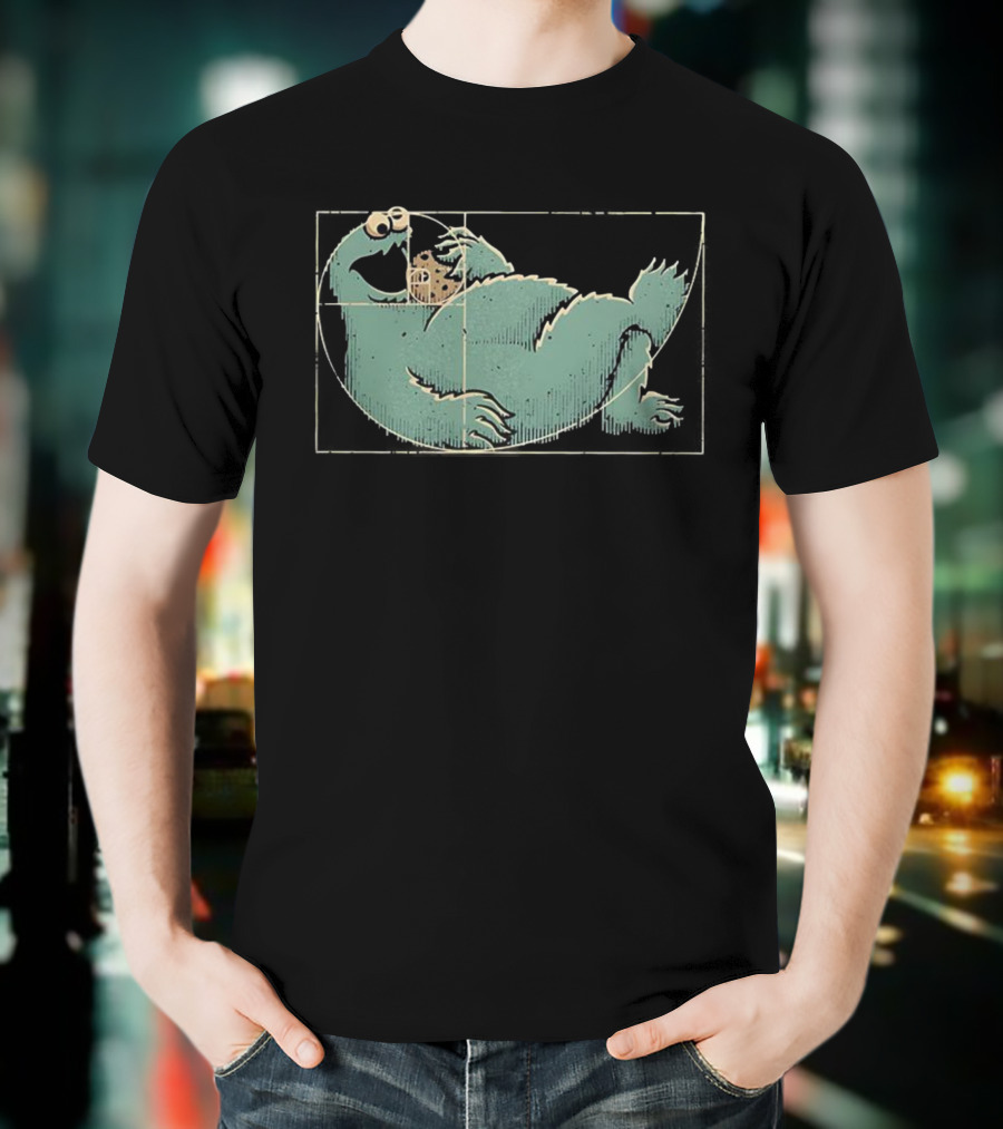 Cookie Monster Fibonacci Sequence Golden Ratio Eating Cookie T-Shirt