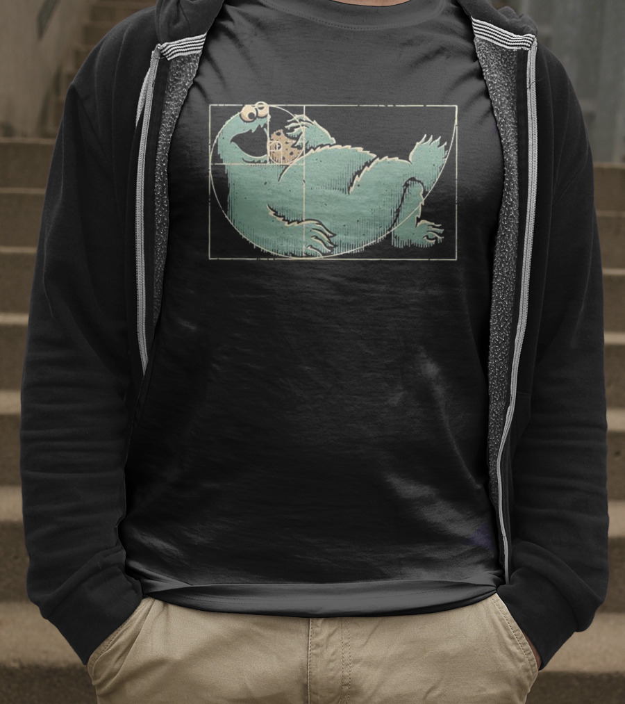 Cookie Monster Fibonacci Sequence Golden Ratio Eating Cookie T-Shirt
