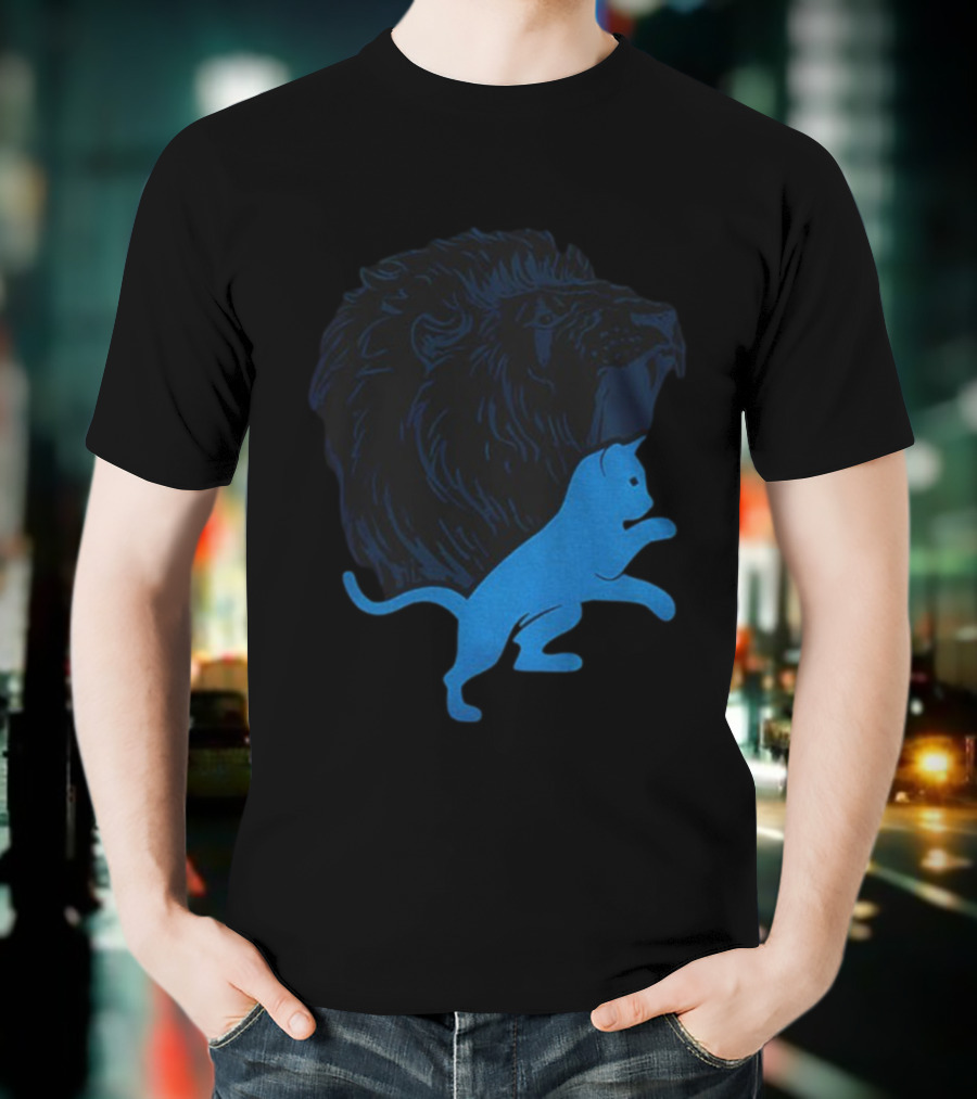 Detroit Lions National Cat Day NFL Football 2025 Iconic Lion And Cat T-Shirt