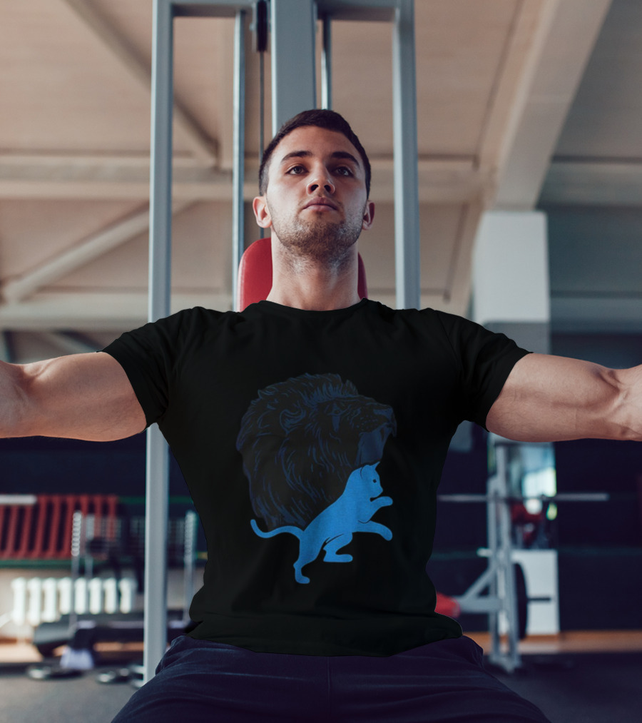 Detroit Lions National Cat Day NFL Football 2025 Iconic Lion And Cat T-Shirt