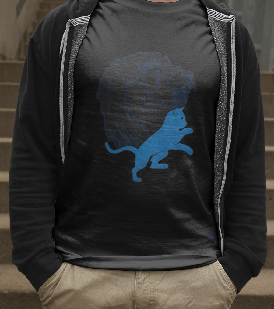 Detroit Lions National Cat Day NFL Football 2025 Iconic Lion And Cat T-Shirt