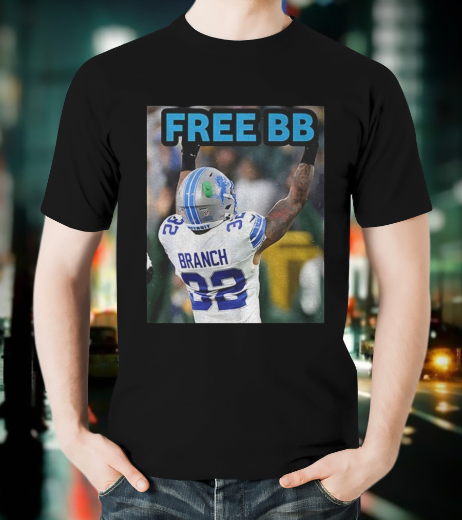 Free BB Brian Branch 32 Detroit Lions Football Fan Gear T-Shirt