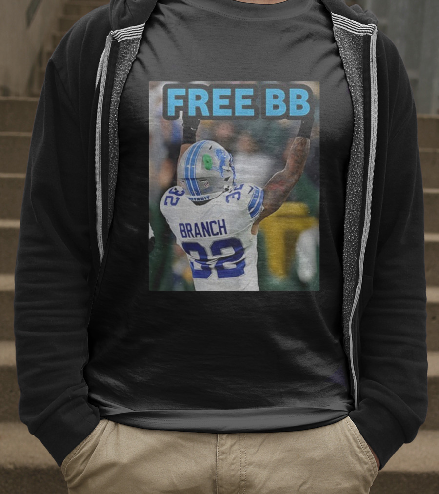Free BB Brian Branch 32 Detroit Lions Football Fan Gear T-Shirt