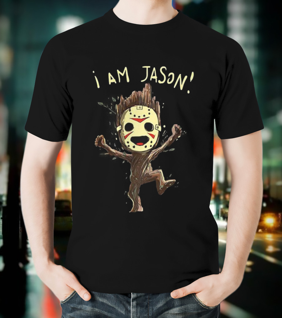 Groot I Am Jason Voorhees Funny Mask Parody T-Shirt