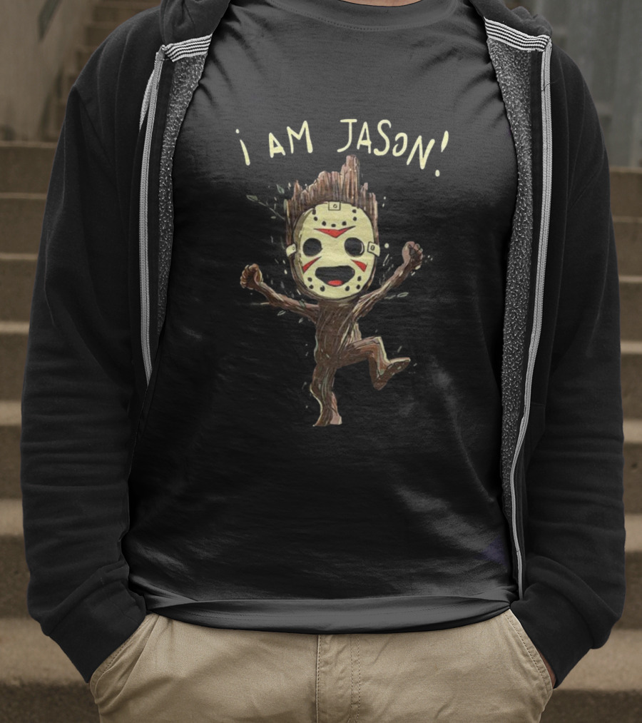 Groot I Am Jason Voorhees Funny Mask Parody T-Shirt