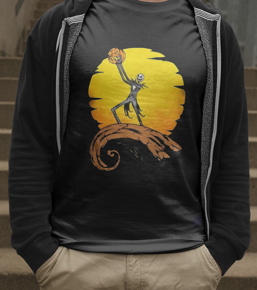 Jack Skellington Halloween Moonlight Pumpkin King T-Shirt