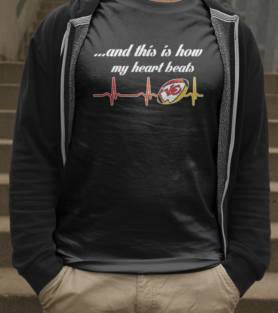 Kansas City Chiefs Heartbeat Football Fan Passion And This Is How My Heart Beats T-Shirt
