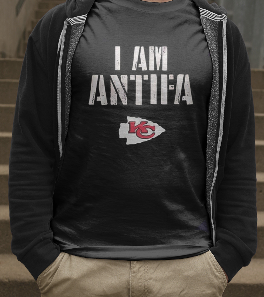 Kansas City Chiefs I Am Antifa Against Fascism KC Arrowhead T-Shirt