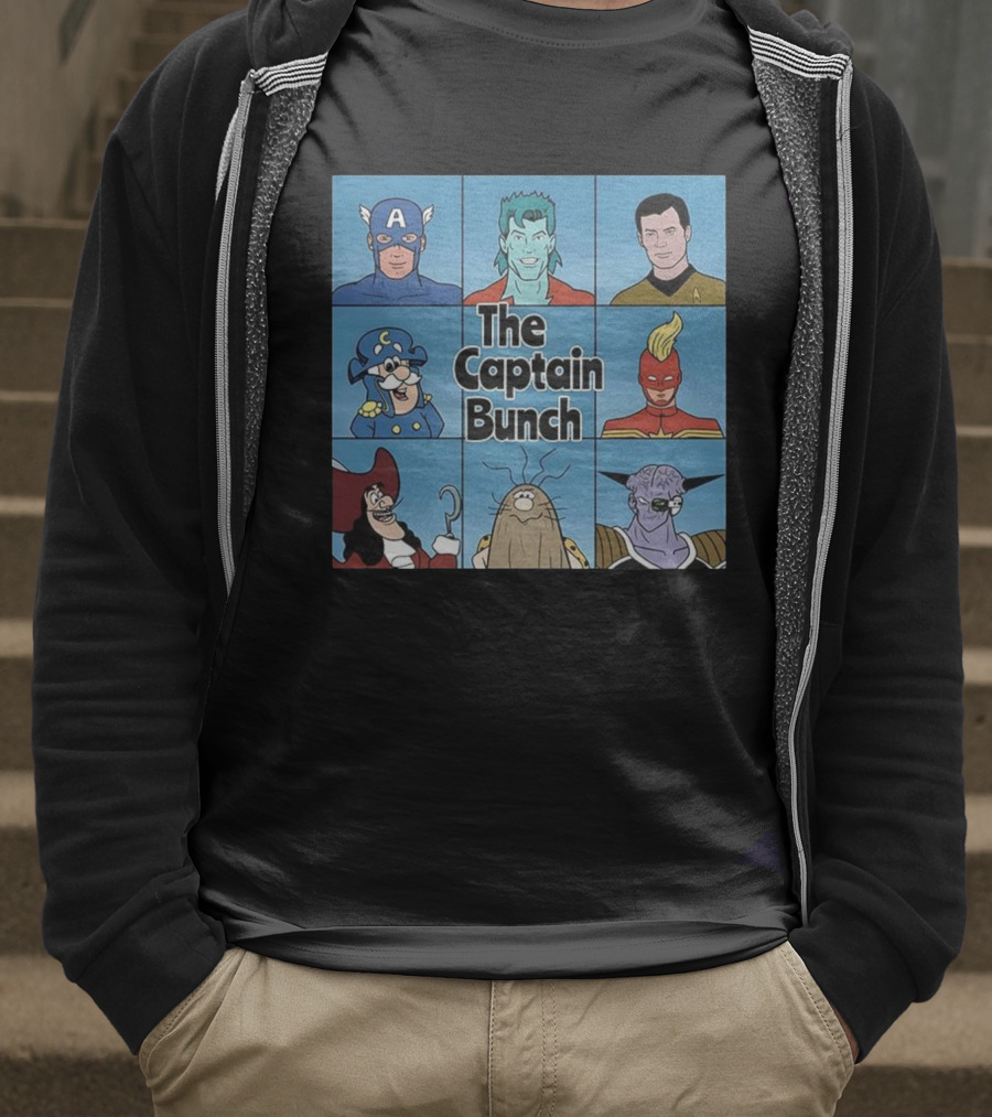 The Captain Bunch The Brady Bunch Cartoon Characters Inspired Design T-Shirt