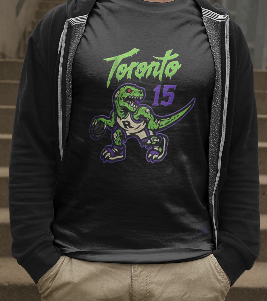 Toronto Raptors Zombie Raptor Dripping Text 15 T-Shirt
