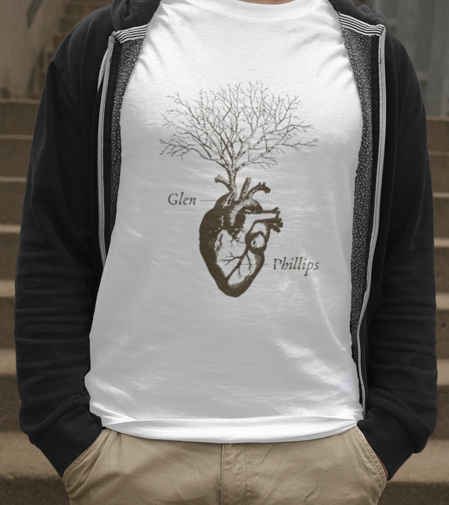 Glen Phillips Wooden Heart Tree Design T-Shirt