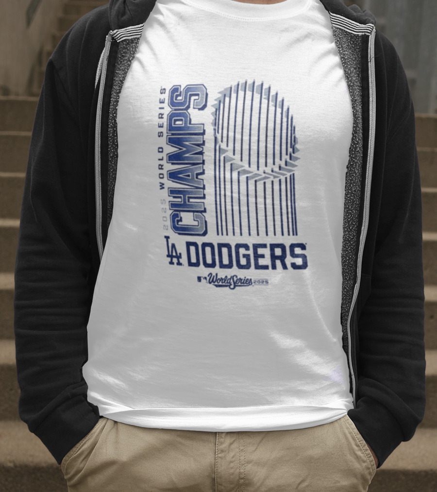 Los Angeles Dodgers 2025 World Series Champs Trophy Logo T-Shirt