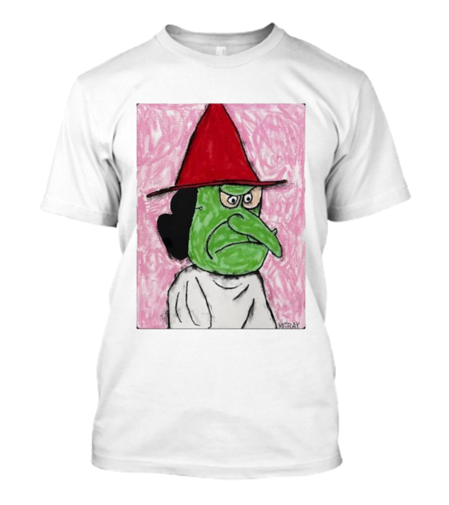Lucy Van Pelt Witch Costume Red Hat Green Face MGRAY T-Shirt