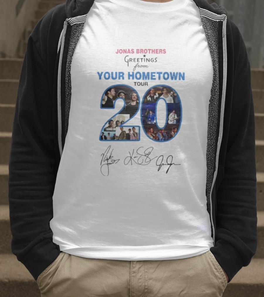 Jonas Brothers Greetings From Your Hometown Tour 2025 20 Signature T-Shirt