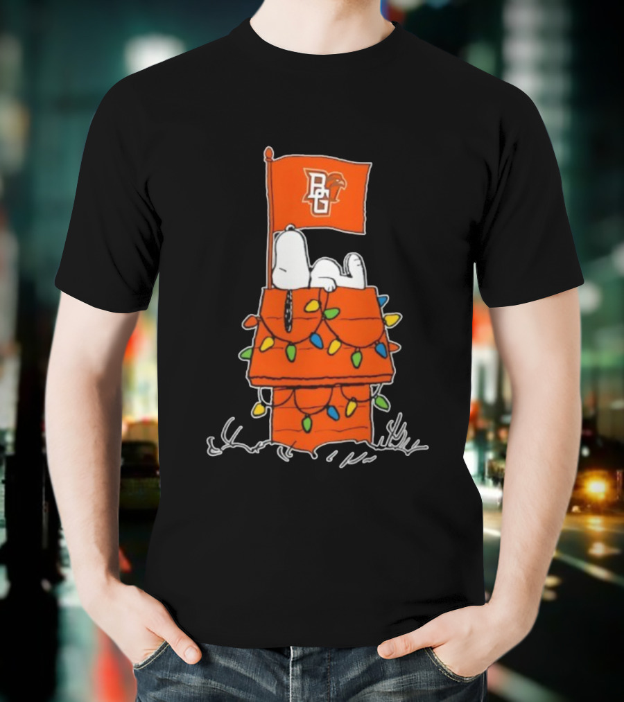 Bowling Green Falcons Snoopy Doghouse Christmas Lights T-Shirt