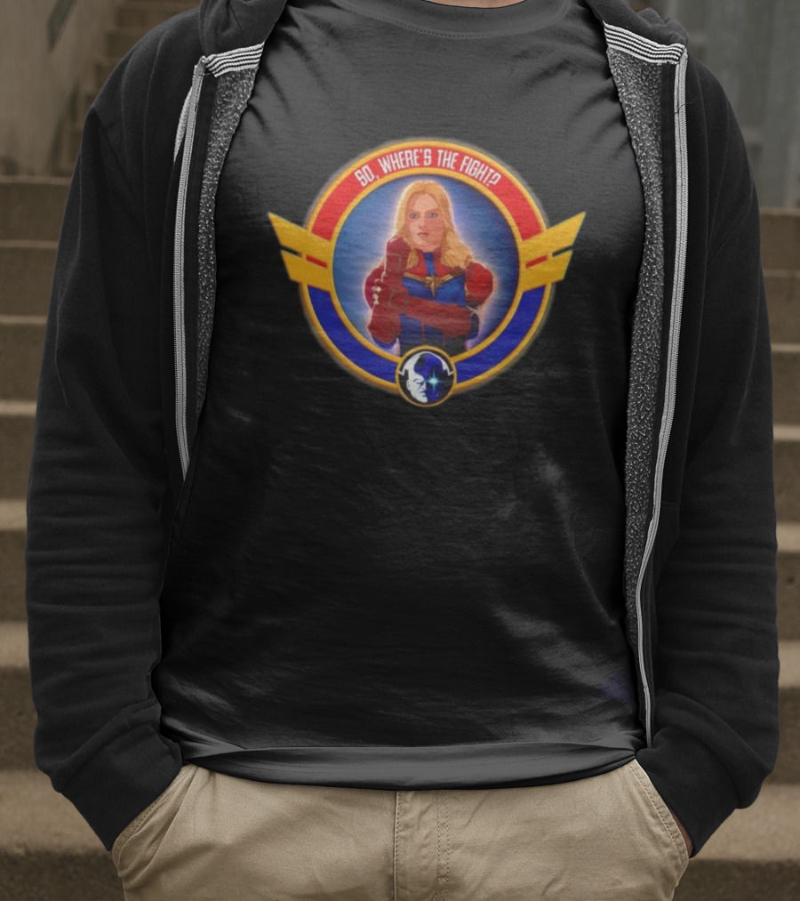 Carol Danvers Captain Marvel So Where’s The Fight Iconic Hero Symbol T-Shirt
