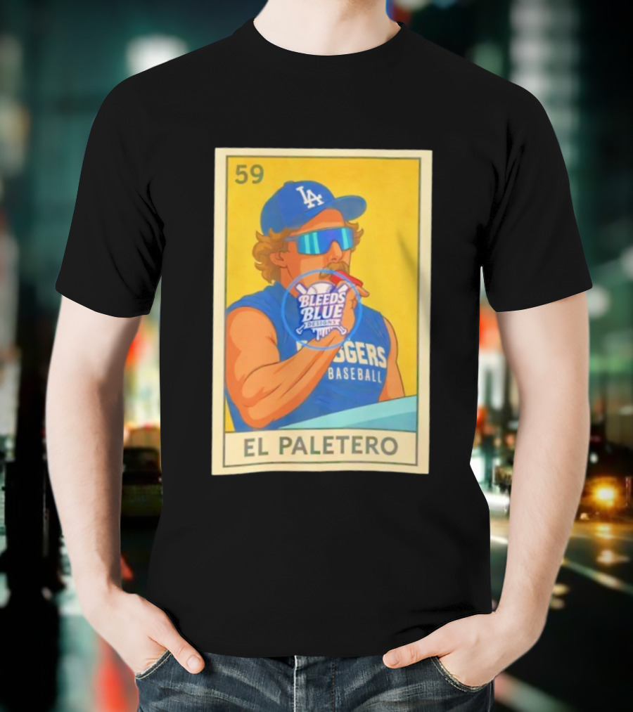 Dodgers Baseball El Paletero Bleeds Blue Loteria 59 T-Shirt