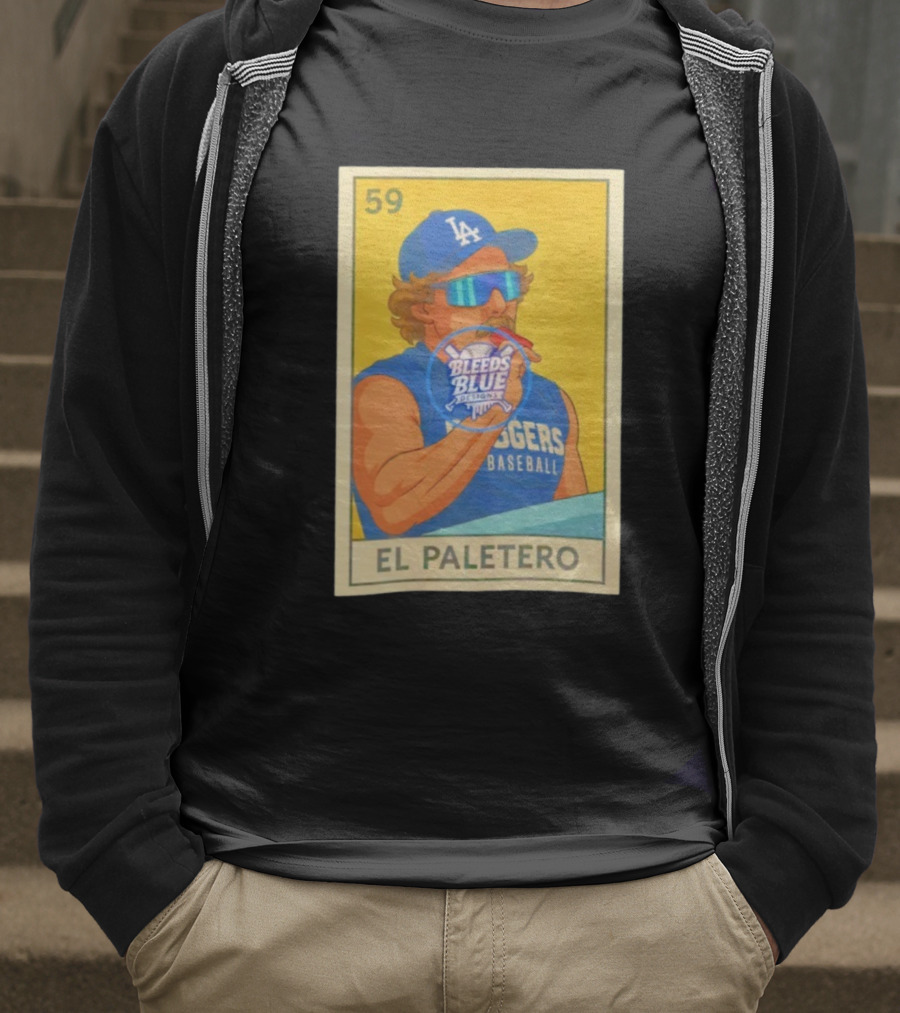 Dodgers Baseball El Paletero Bleeds Blue Loteria 59 T-Shirt