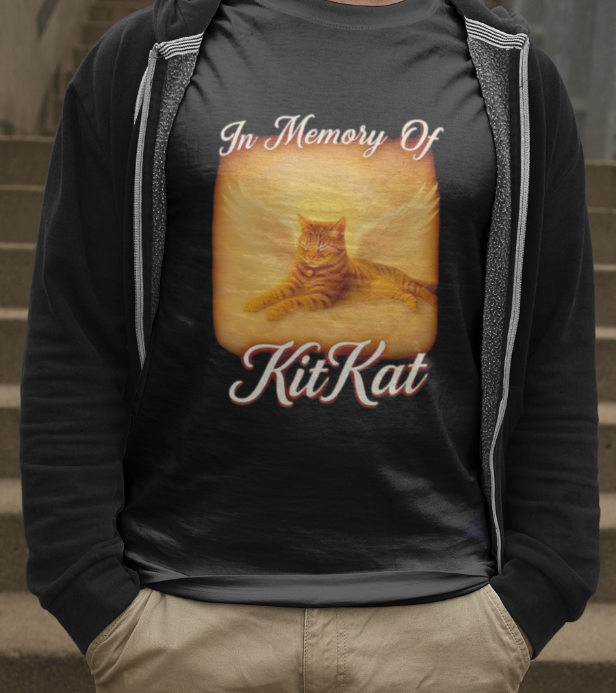 In Memory Of Kit Kat Angel Wings Halo Pet Cat Memorial T-Shirt
