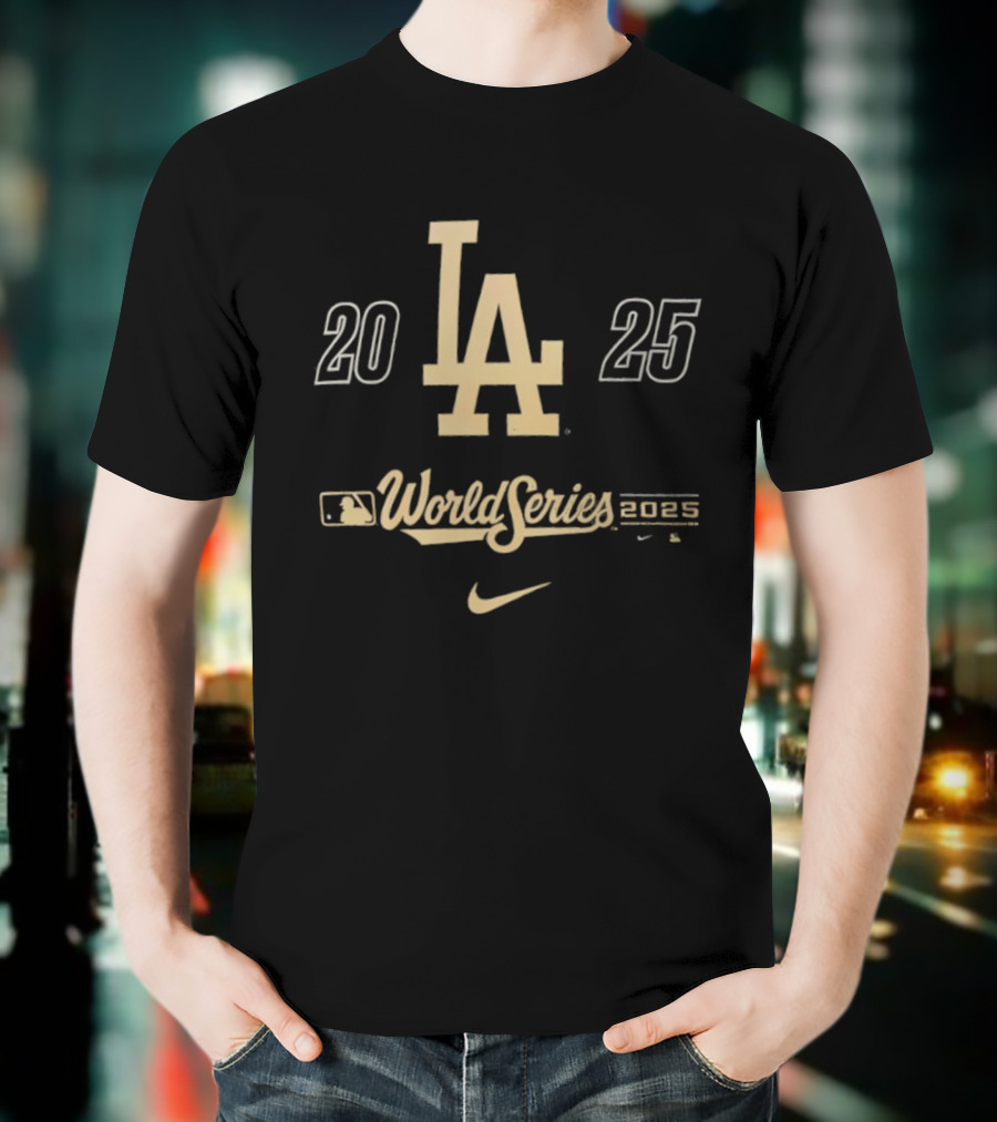 Los Angeles Dodgers 2025 World Series Nike Participant LA Logo T-Shirt