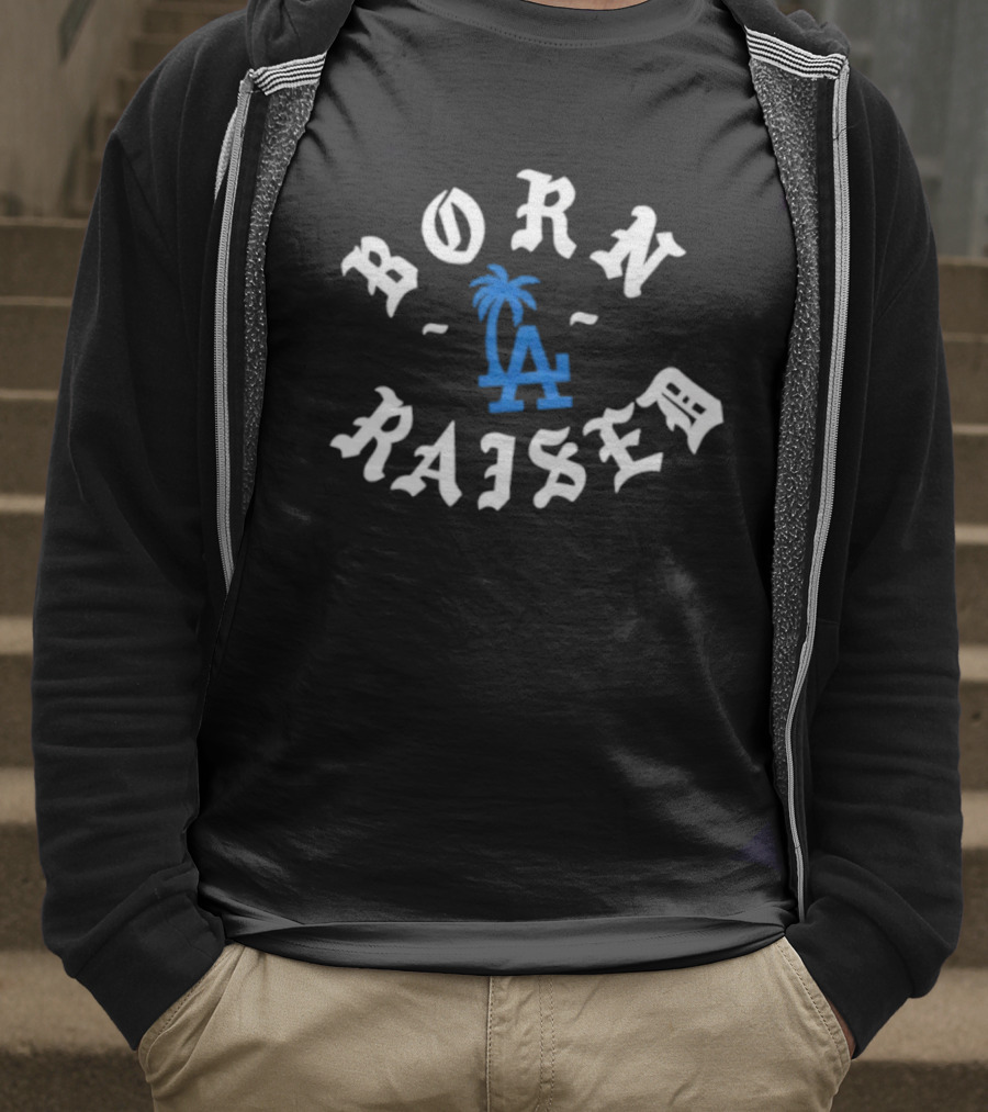 Born Raised LA Dodgers California Palm Tree Logo T-Shirt