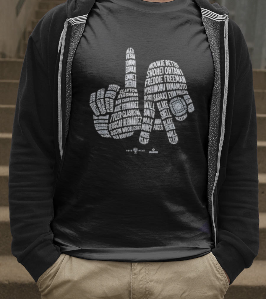 Los Angeles Dodgers LA 2025 Champs Balloon Hands T-Shirt