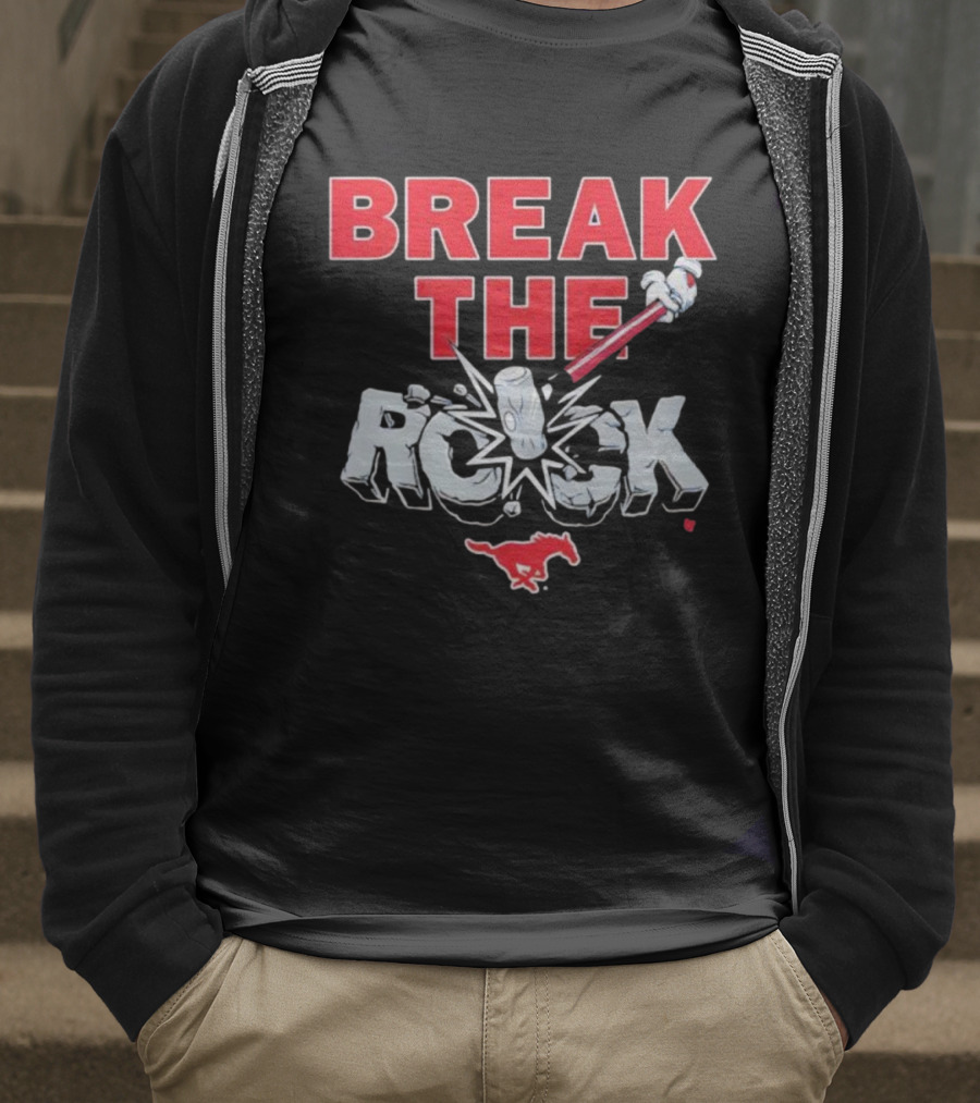 Break The Rock SMU Mustang Football Theme T-Shirt