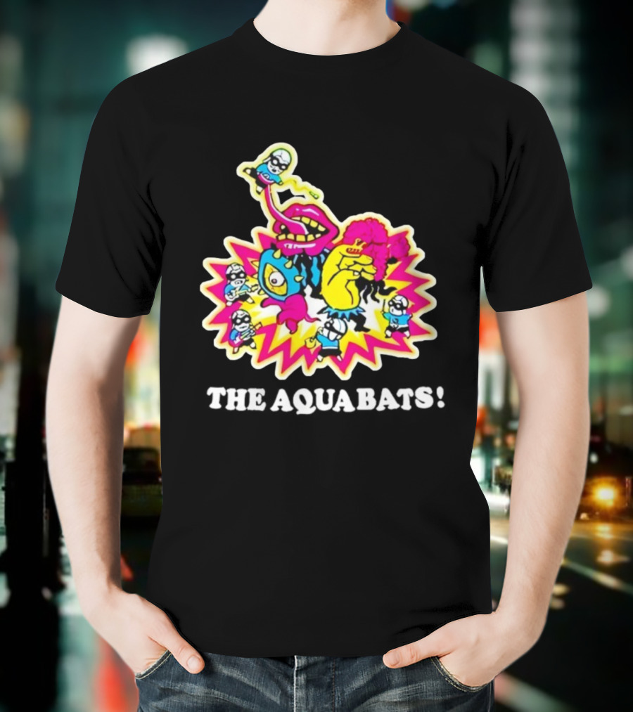 The Aquabats Cartoon Explosion Versus Battle Scene T-Shirt