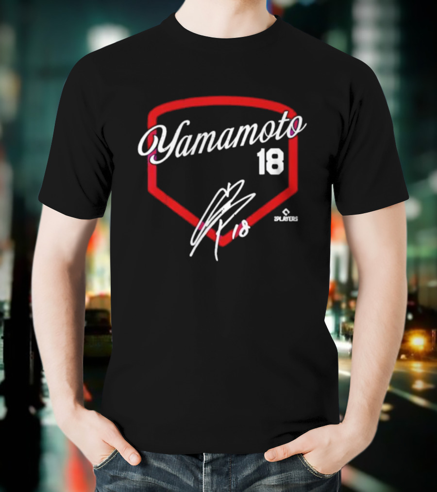 Yamamoto 18 Los Angeles Baseball Signature Design T-Shirt