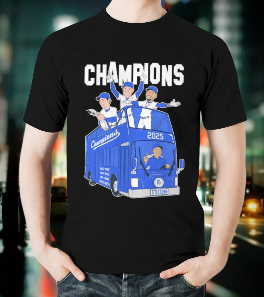 Los Angeles Dodgers Champions 2025 Yoshinobu Yamamoto Shohei Ohtani Mookie Betts Titletown T-Shirt