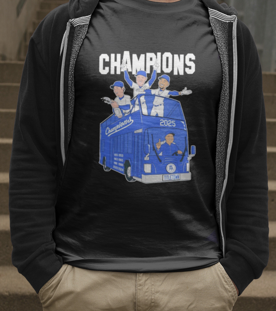 Los Angeles Dodgers Champions 2025 Yoshinobu Yamamoto Shohei Ohtani Mookie Betts Titletown T-Shirt