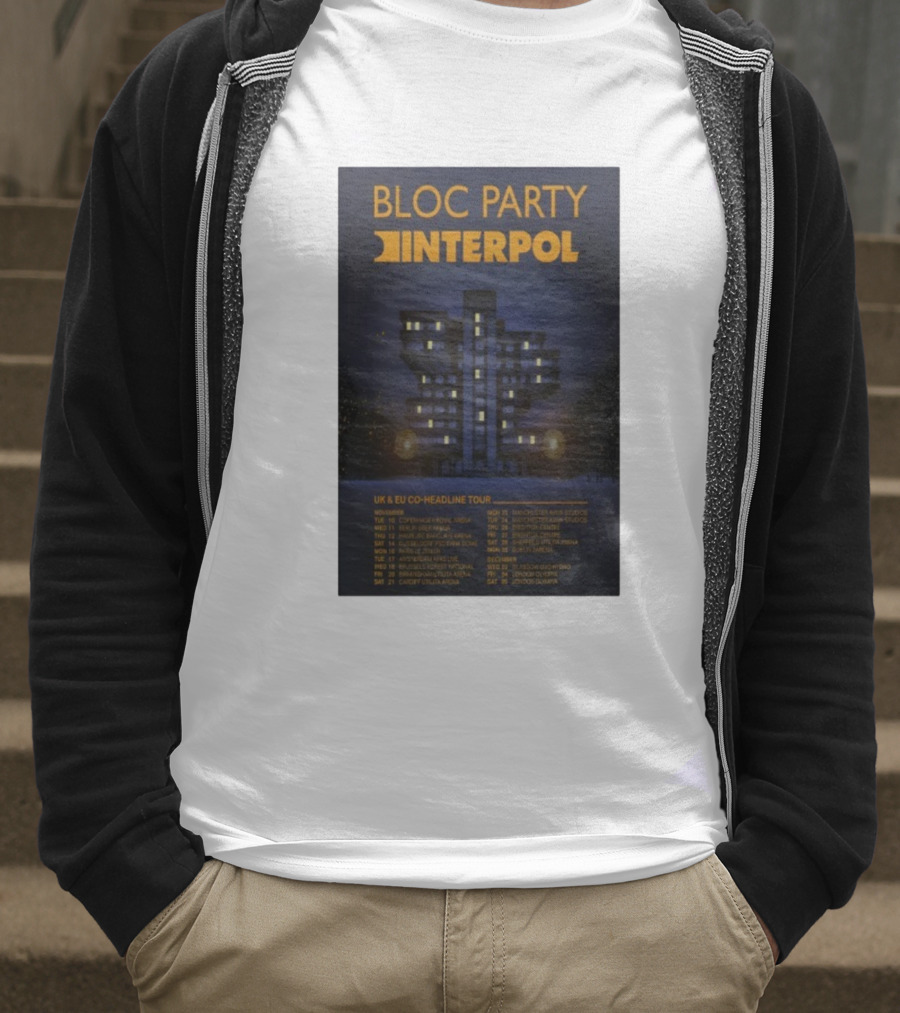 Bloc Party Interpol UK EU Co-Headline Tour November 2026 T-Shirt